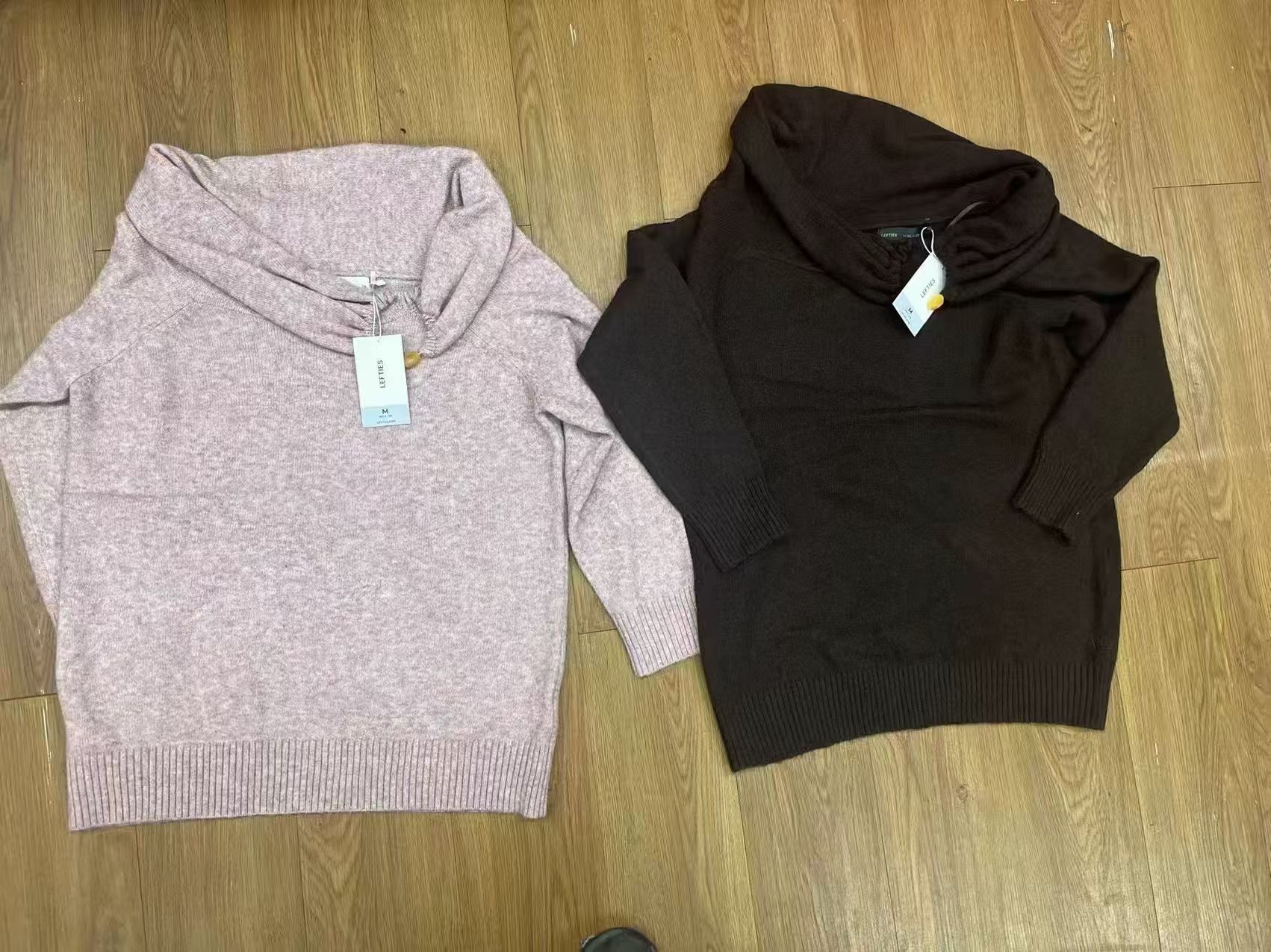 Brown and light pink women's knit sweater options TF8687