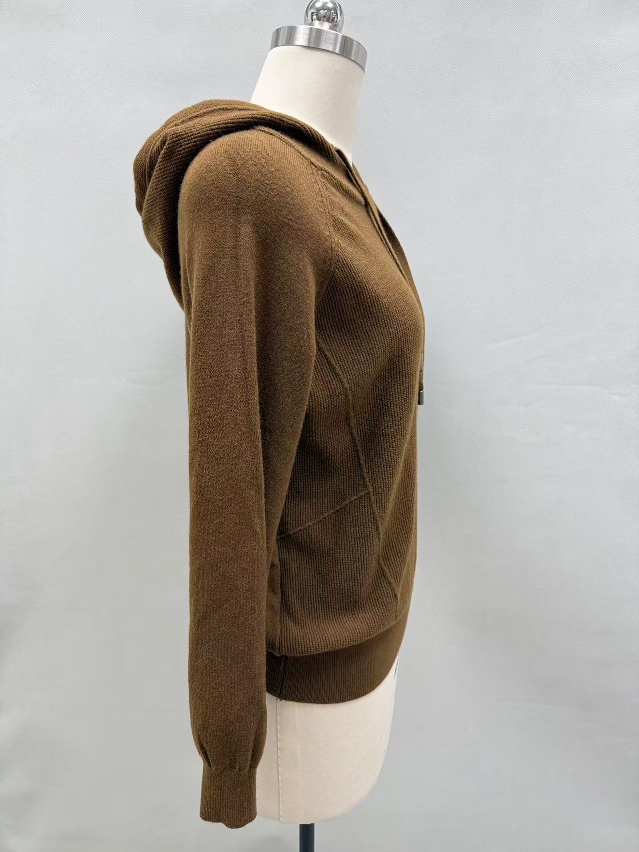 Brown women hooded sweatshirt TF8777 side view on dress form