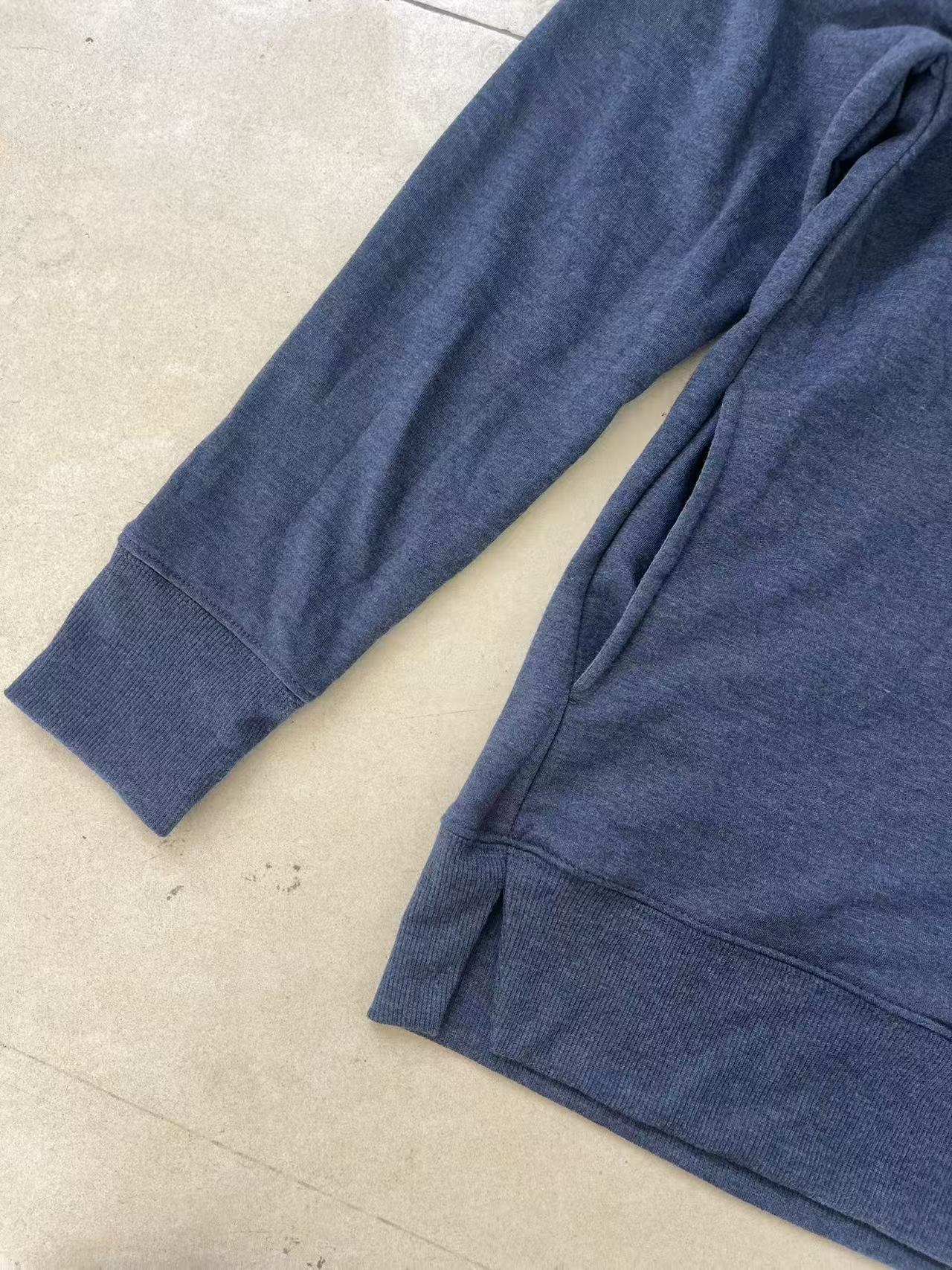 Navy blue women sweatshirt side slit detail flat shot TF8719