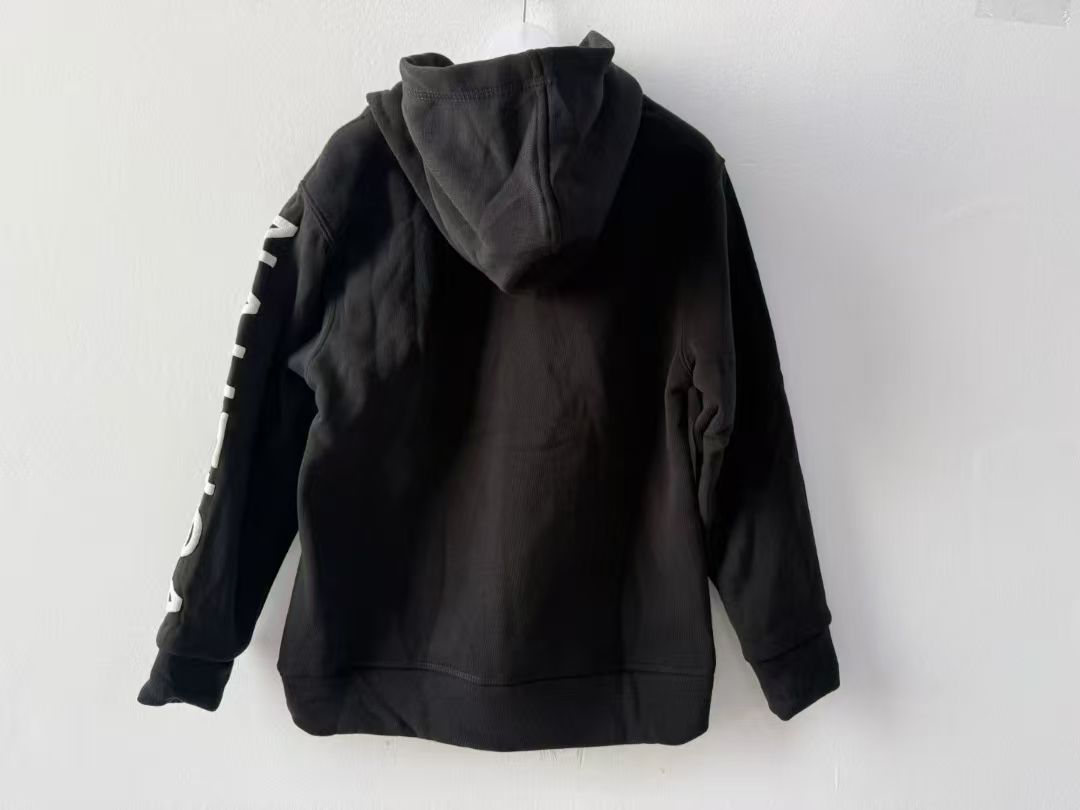 Boy's black hooded sweatshirt TF8637 back view flat shot