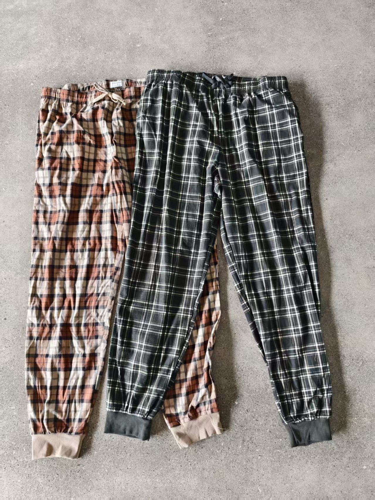 Wholesale ladies plaid casual pants TF8605 multi plaid color group shot