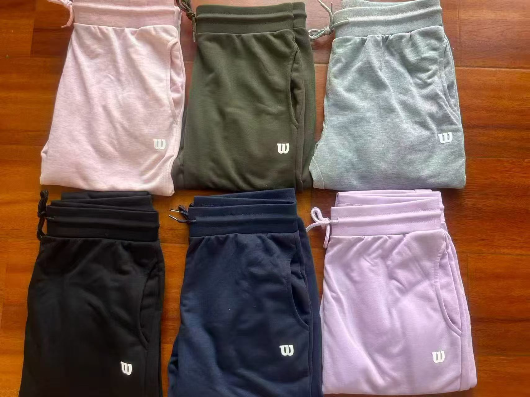 Ladies 100% polyester multi hue casual trousers TF8957 flat lay color collection 图库 4.jpg：