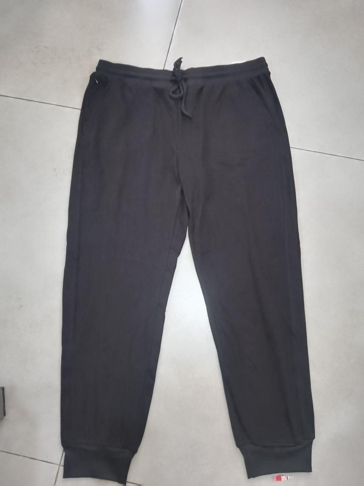 Wholesale ladies black cargo jogger pants TF8974 full front view