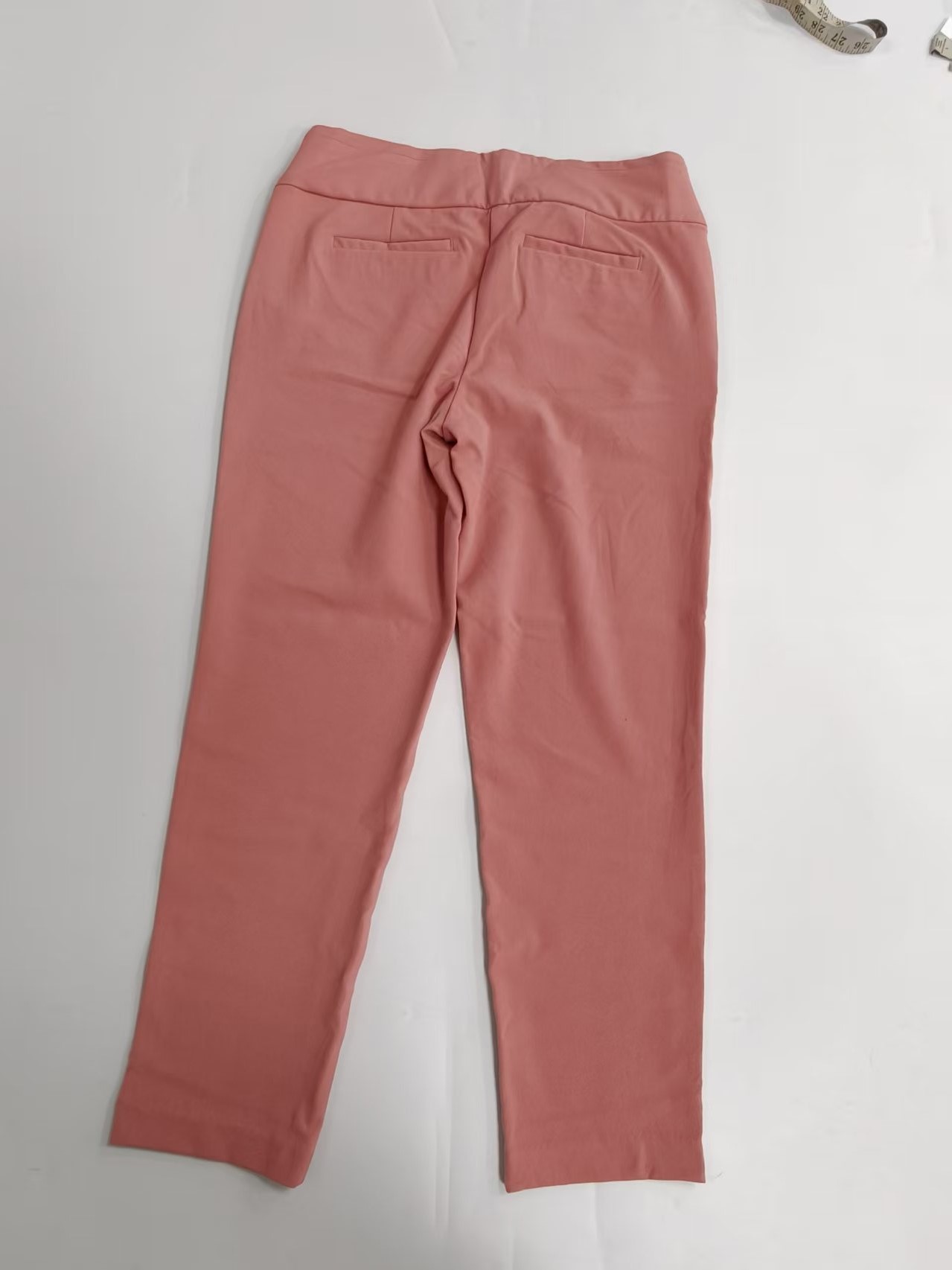 Ladies dusty rose straight trousers TF9010 flat lay front view