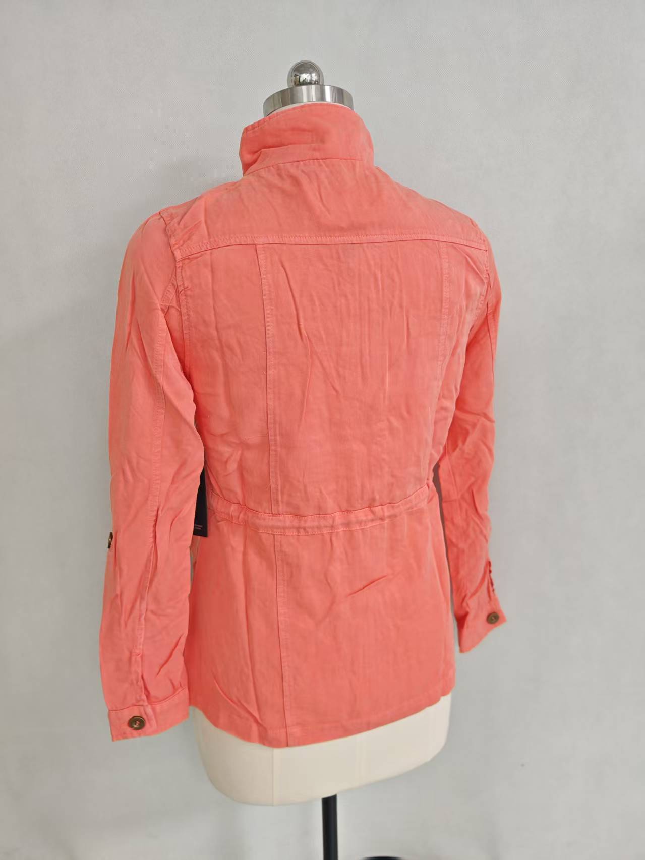 Ladies coral lightweight jacket waist drawstring detail TF8886 shot