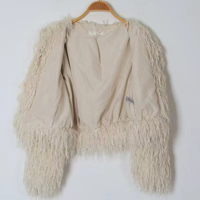Ladies fuzzy jacket TF8803 inner lining view