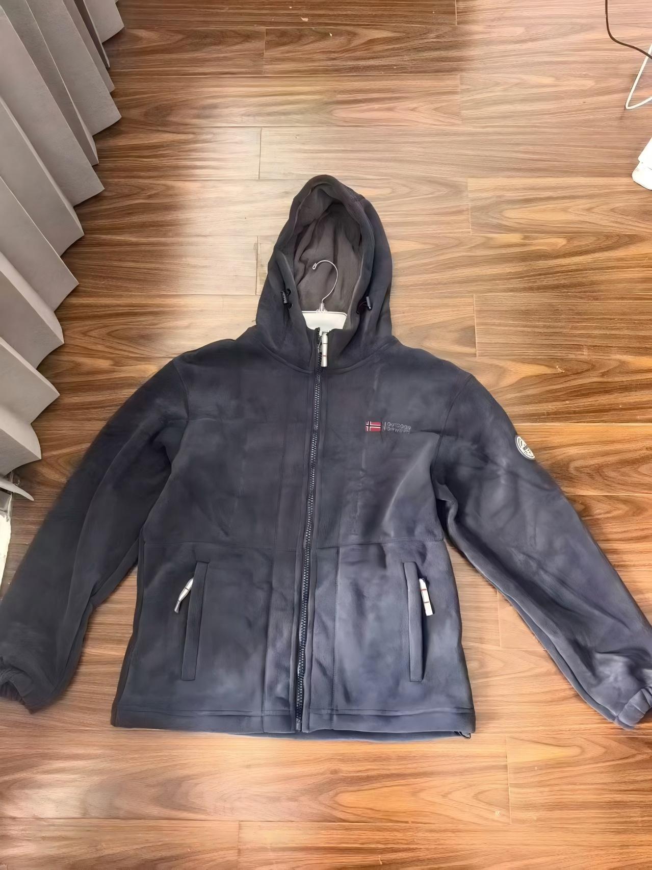 Men's 100% polyester hooded outerwear TF8755 flat lay front shot