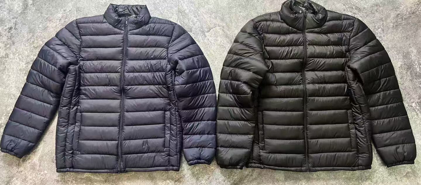 Men's puffer jackets in black and navy style TF9000 bulk wholesale