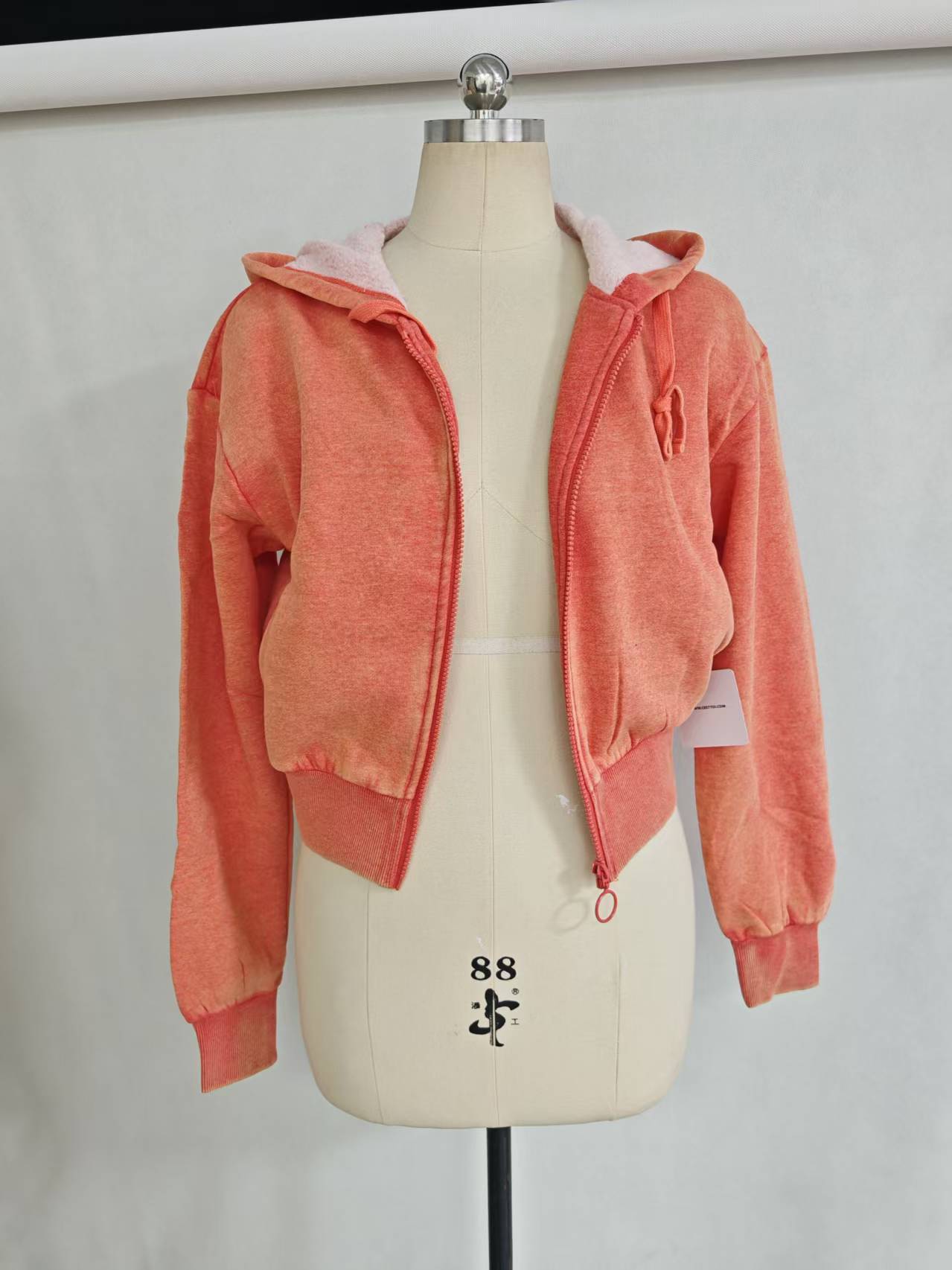 Ladies wholesale ready stock hoodies in red, pink, black, and orange TF8850