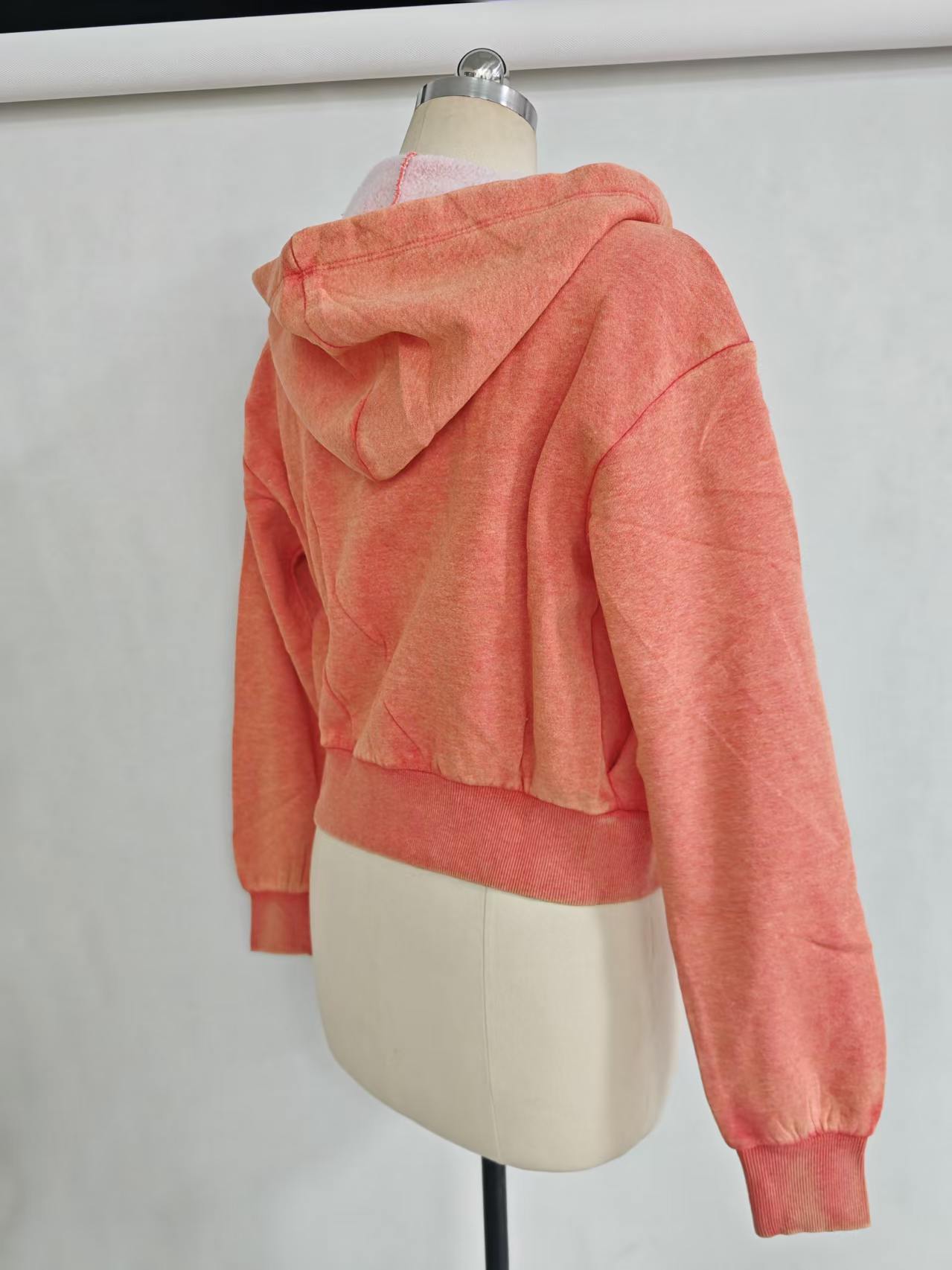 Cotton polyester blend women's pullover hoodie on hanger TF8850