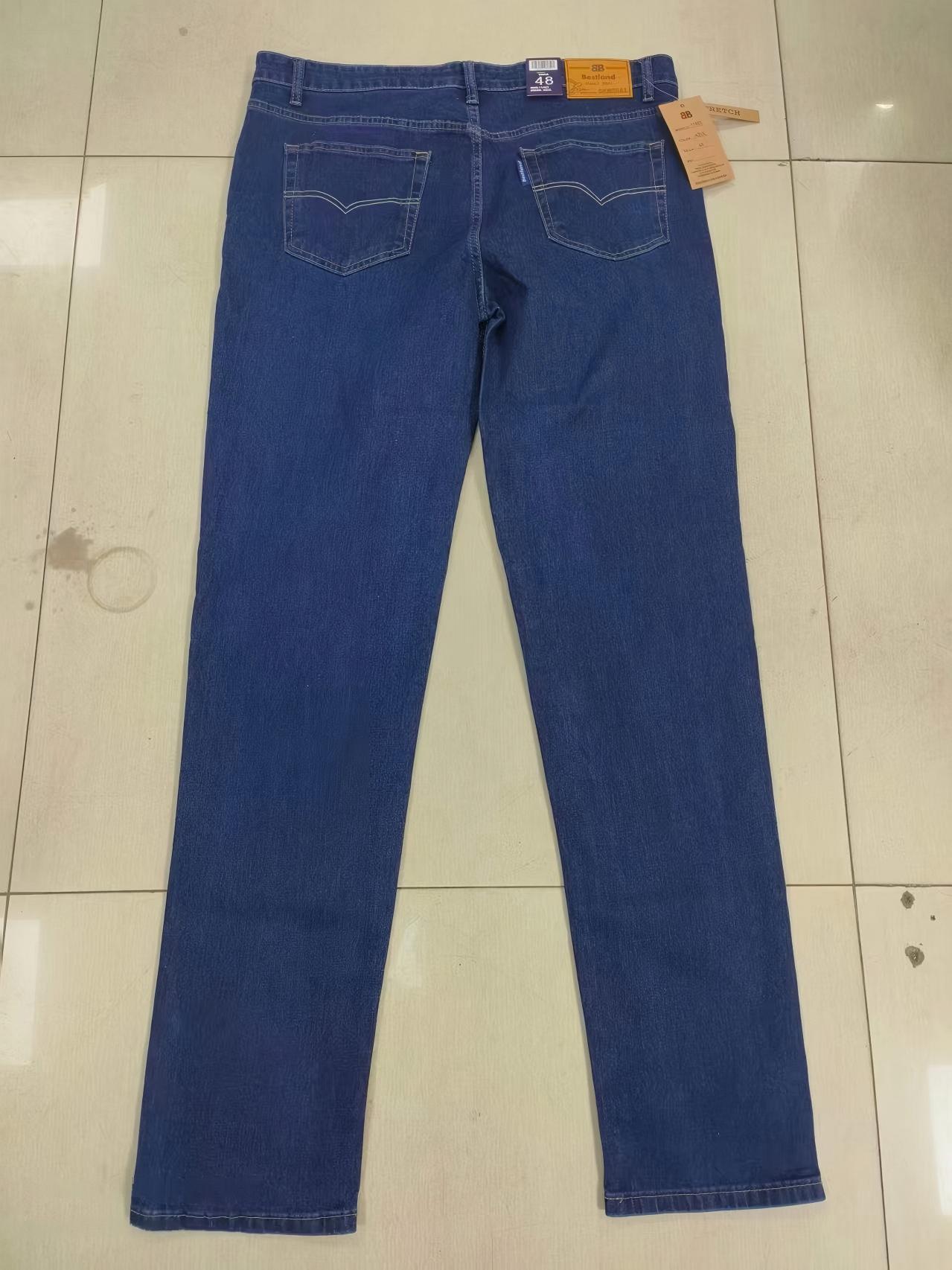 Front view of men's dark blue cotton spandex jeans TF8815