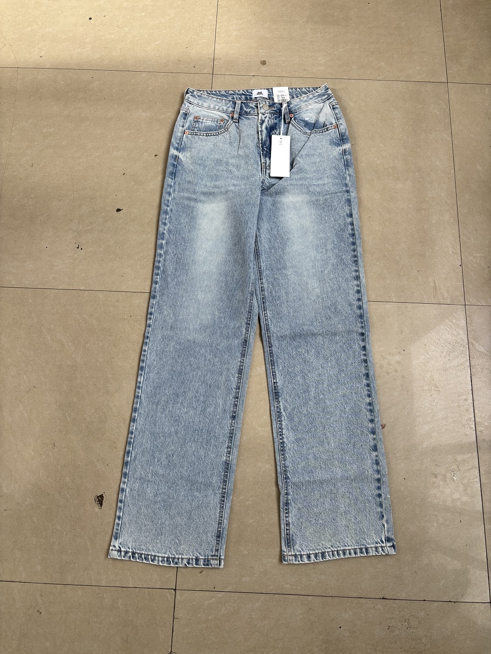 Ladies sky blue 100 percent cotton denim jeans style TF8697 wholesale