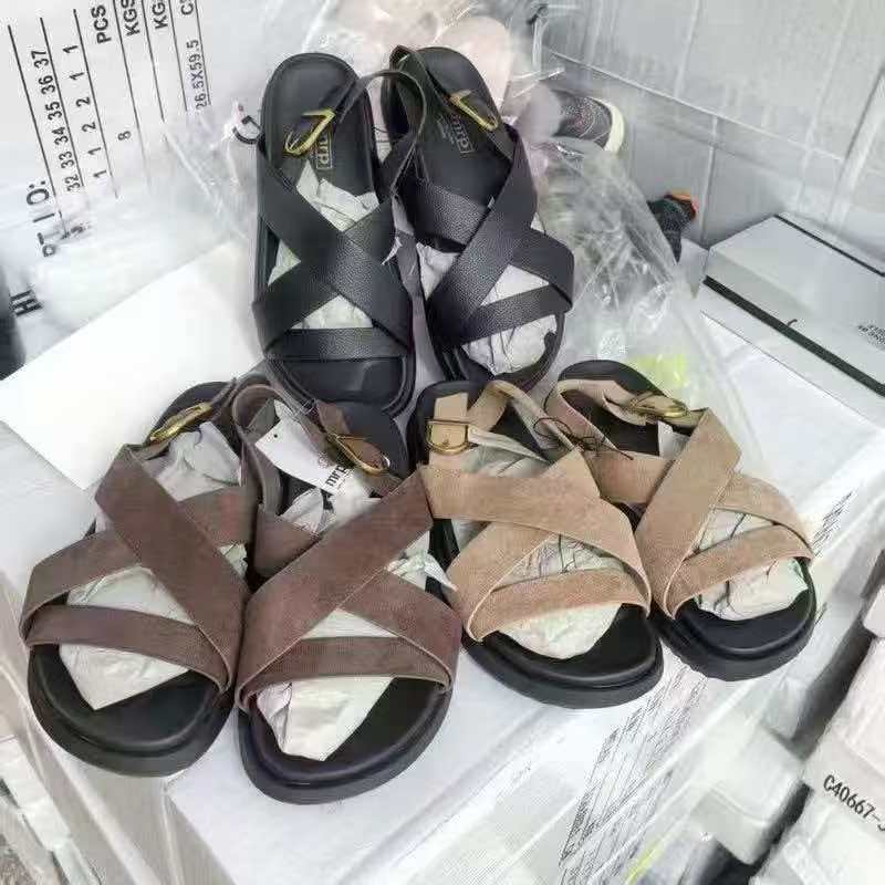 Ladies sandals in black, dark brown, and sand style TF8838 wholesale ready stock