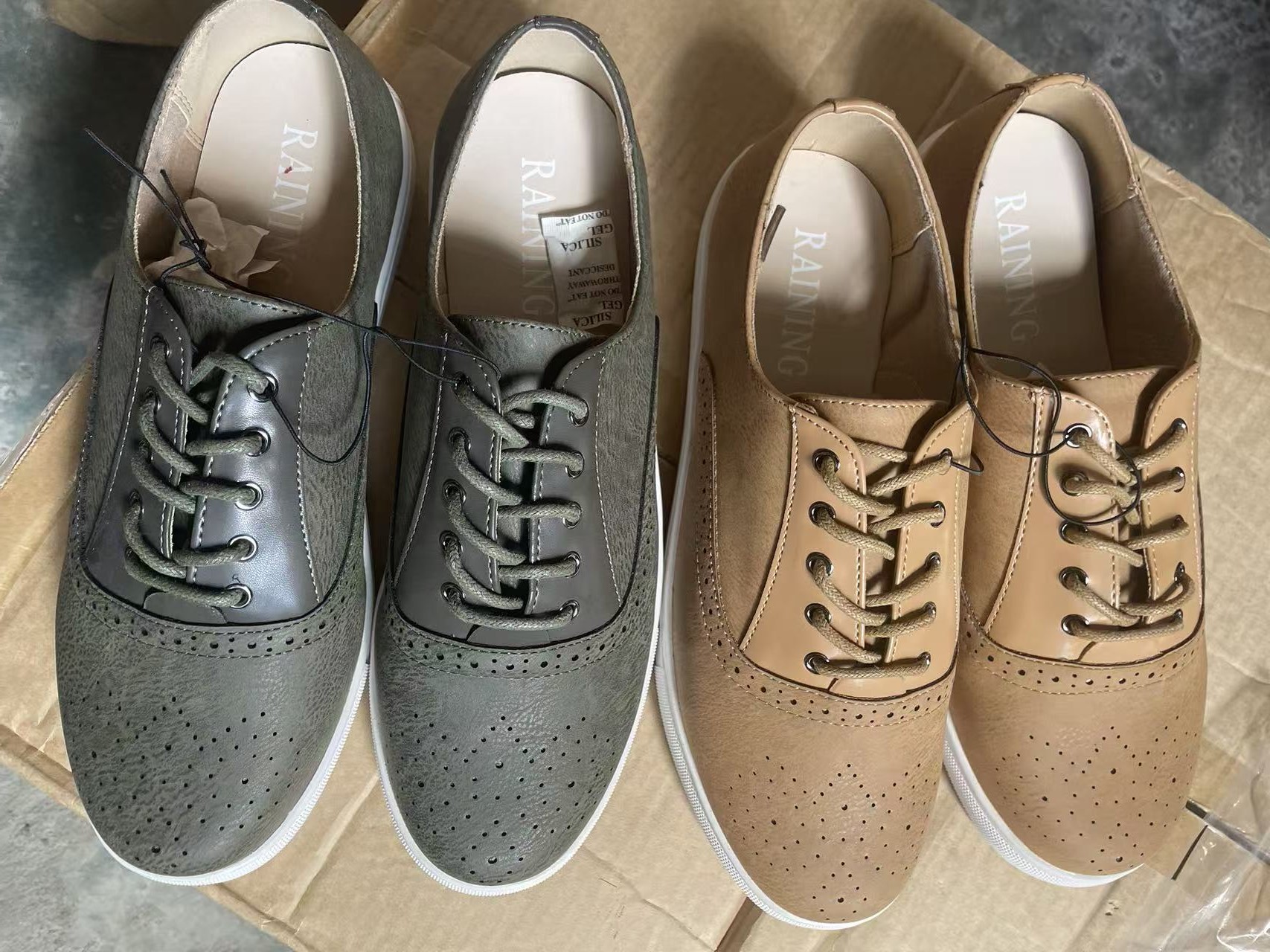 Men's casual sneakers in dark green, black, and yellow style TF8898 wholesale ready stock