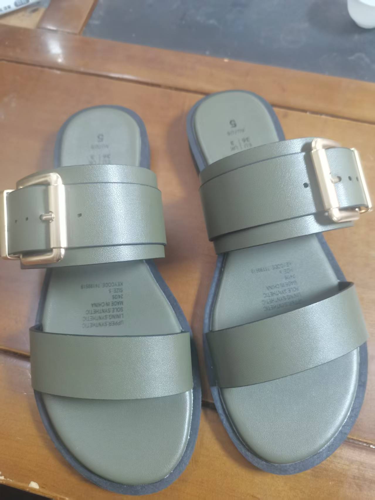 Ladies olive green suede slippers style TF8758 wholesale ready stock