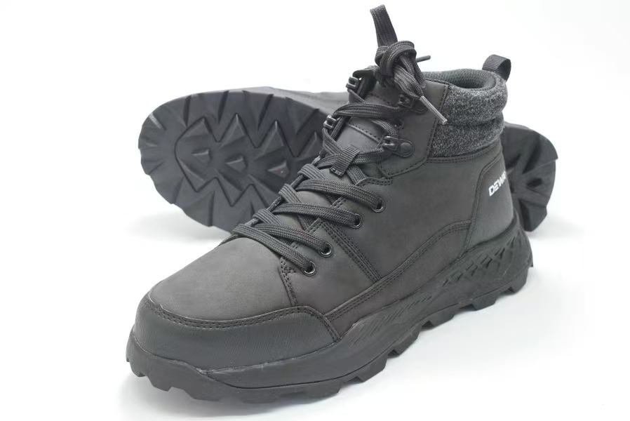 Men's all black high top athletic casual shoes TF8652