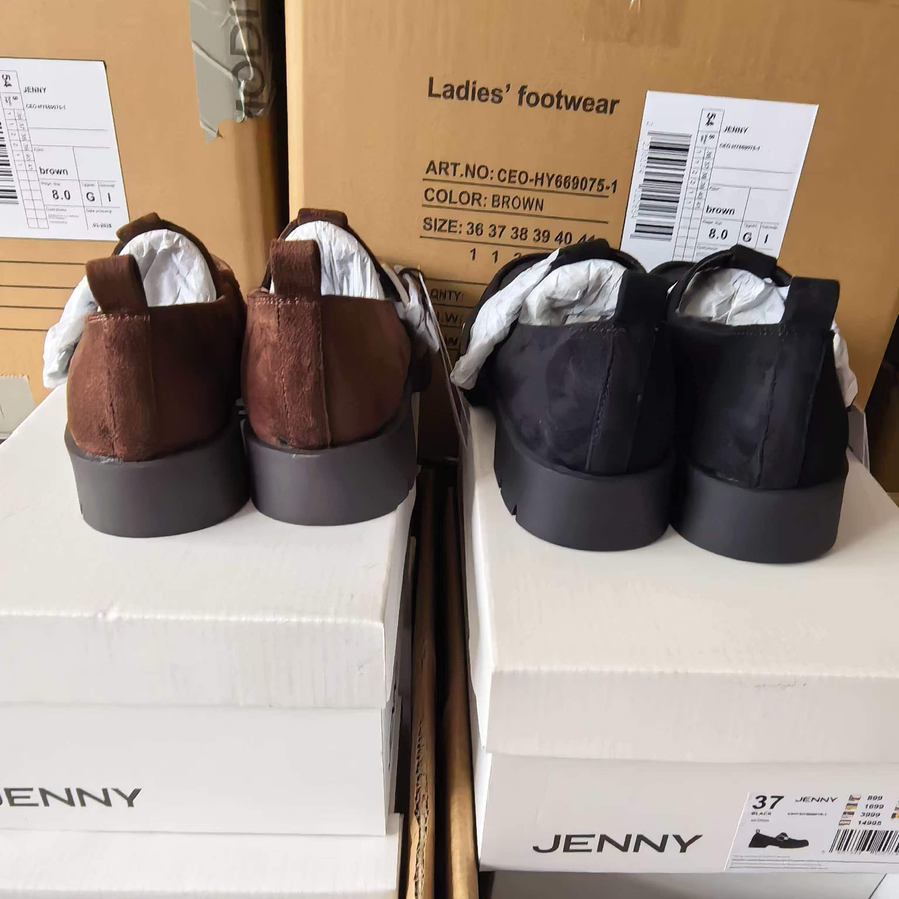 Side view of ladies black casual shoes TF8638 bulk wholesale