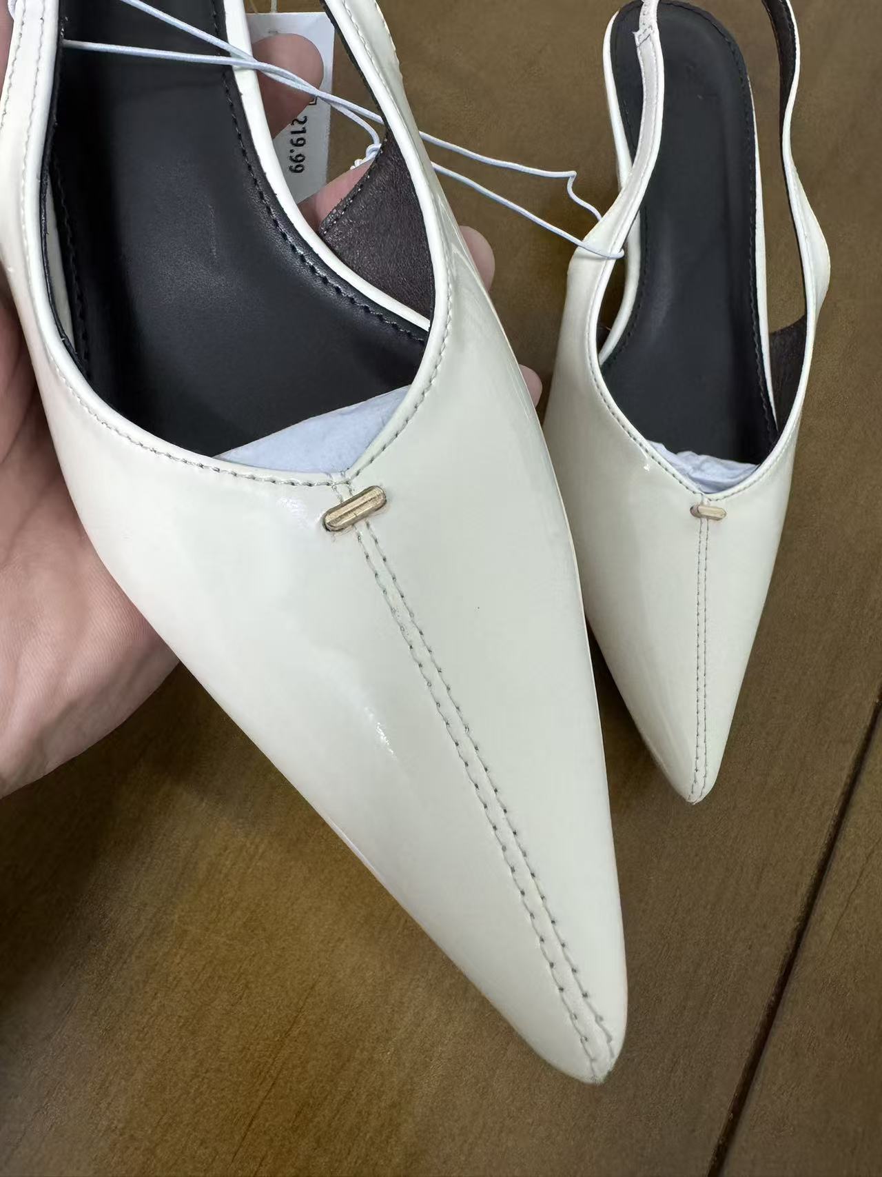 Pair of women's white pointed toe high heels style TF8603 bulk wholesale
