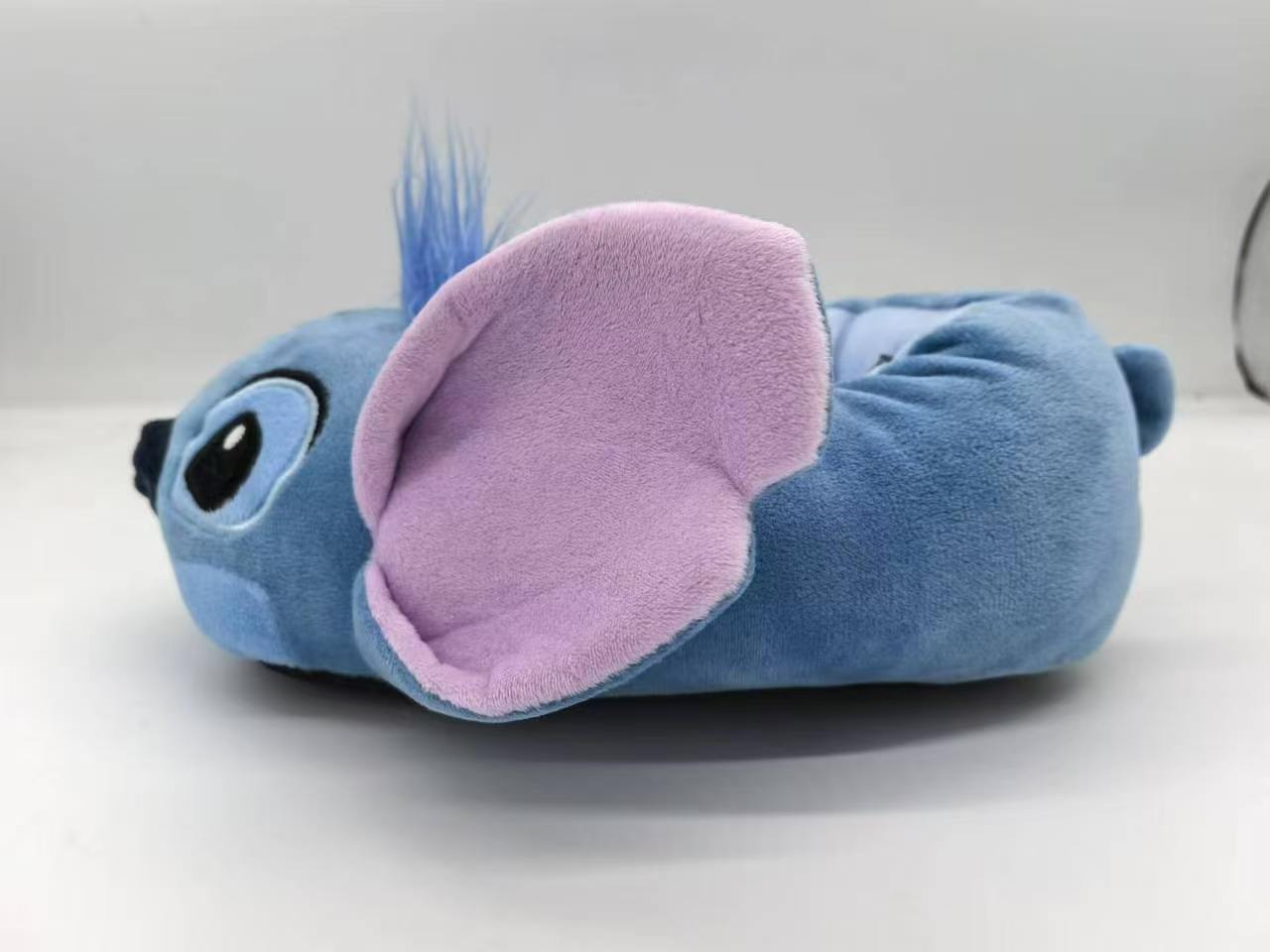 Blue plush indoor slippers TF8621 side view