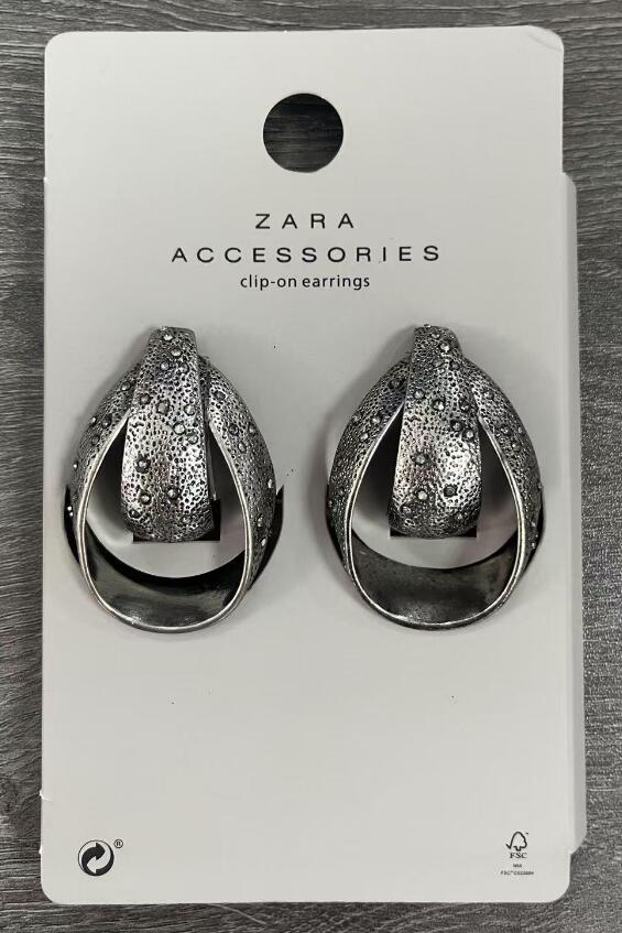 **Main Image (`1.jpg` - 女士银色花朵/叶片造型吊坠耳环摆放展示)** `Ladies silvery floral drop earrings style TF3415 wholesale ready stock`