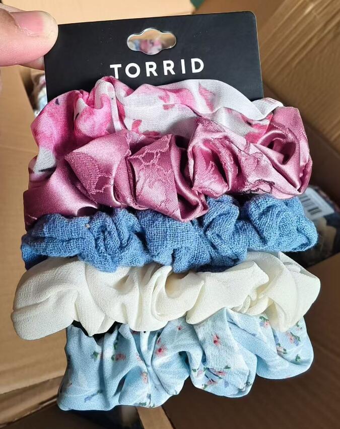 Ladies hair ties in pink, blue, and beige style TF6406 wholesale ready stock