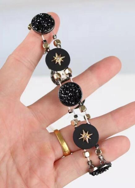 Ladies black multi strand bracelet style TR6301