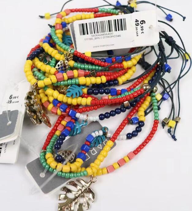 Close up of colorful beads on ladies bracelet style TR6303