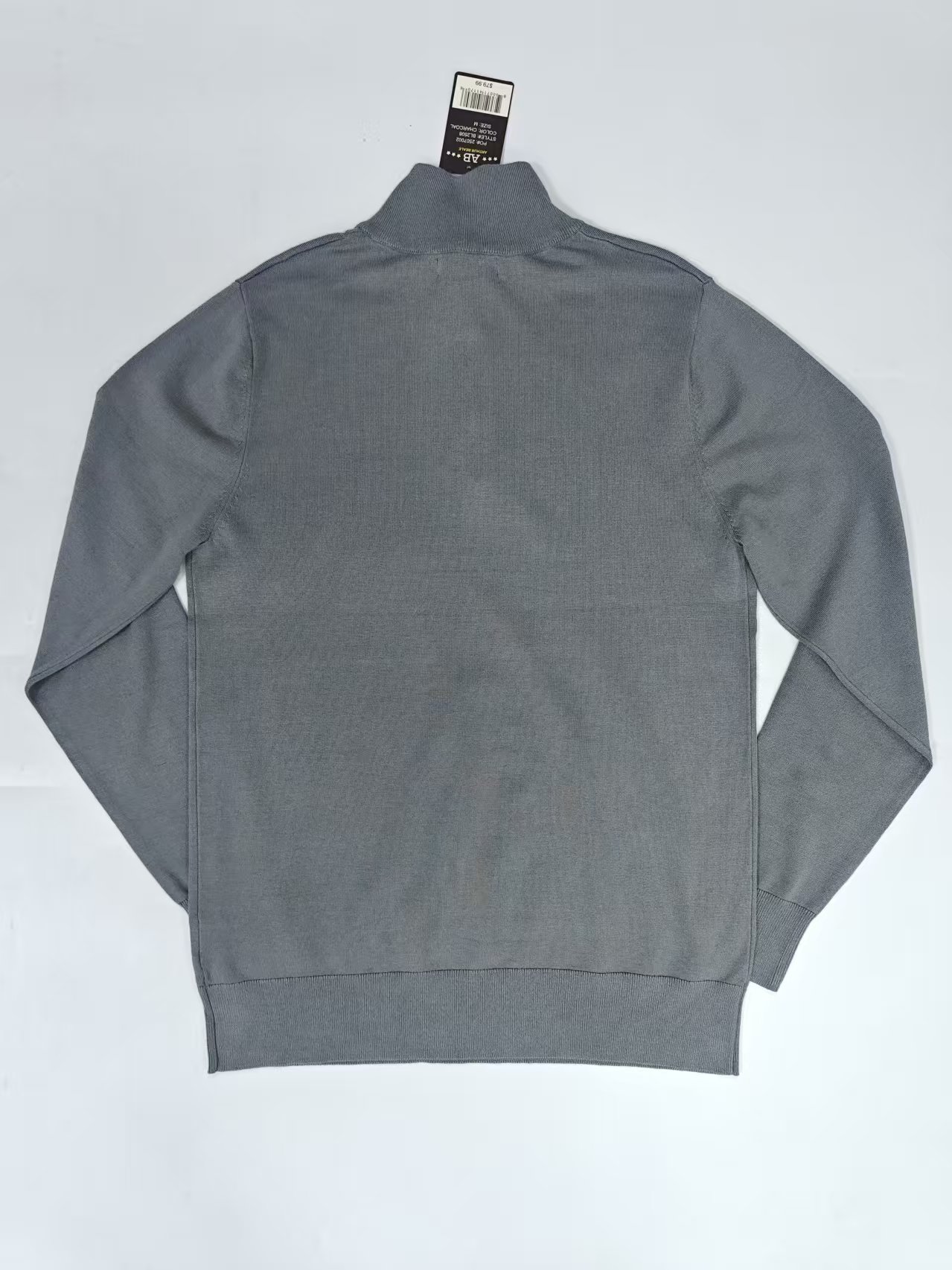 Back view of men's quarter-zip knitwear sweater style TF7822