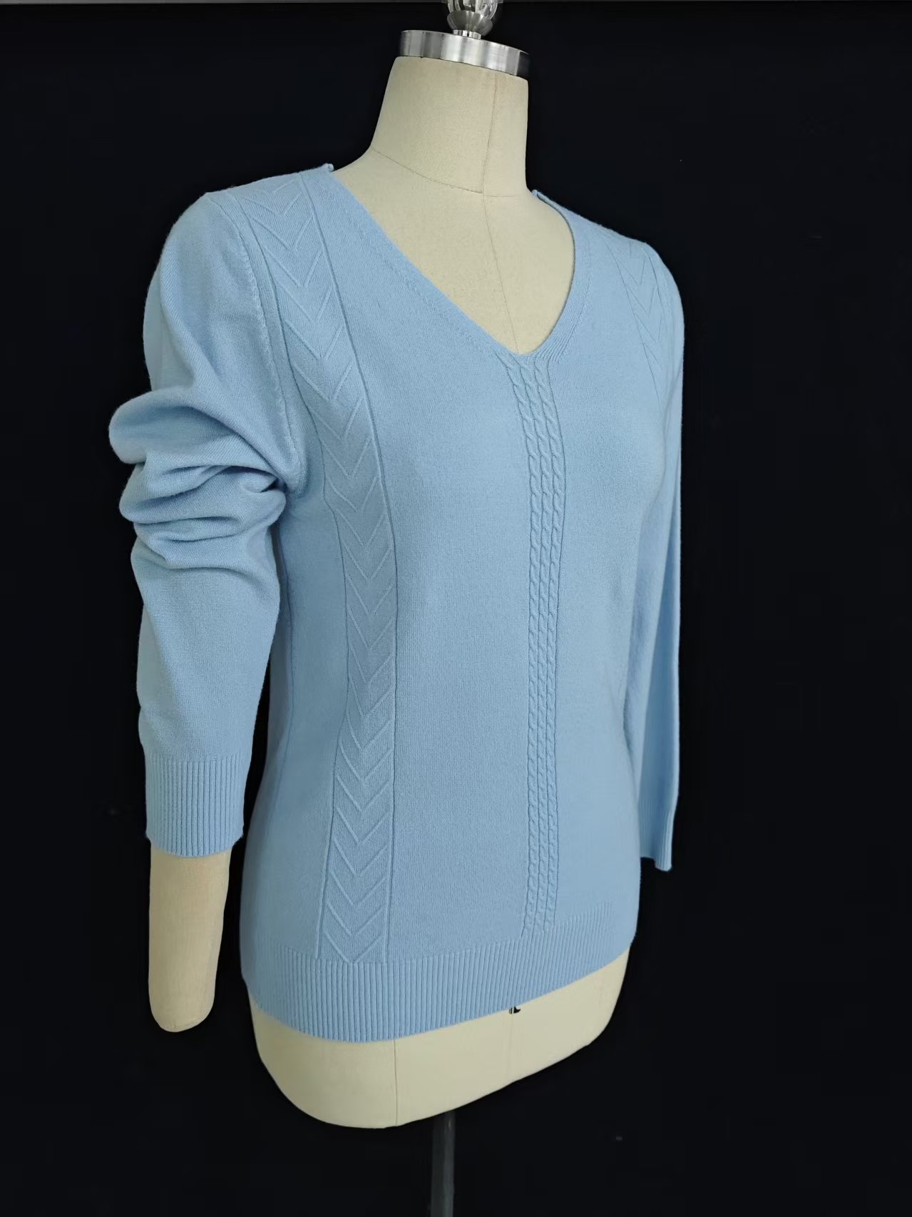 Front view of ladies' crewneck knit sweater style TF8550