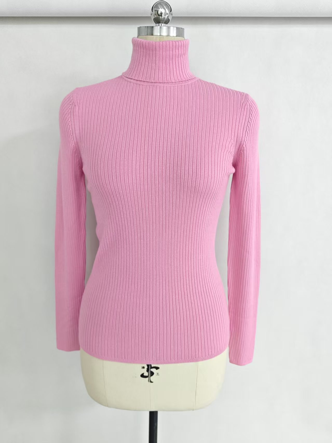 Front view of ladies' turtleneck knitwear sweater style TF8828