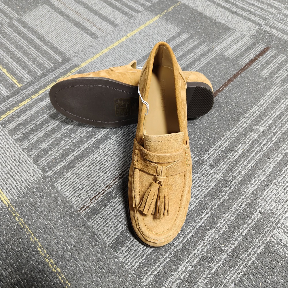 Top view of women's chestnut comfortable flat shoes TF9514