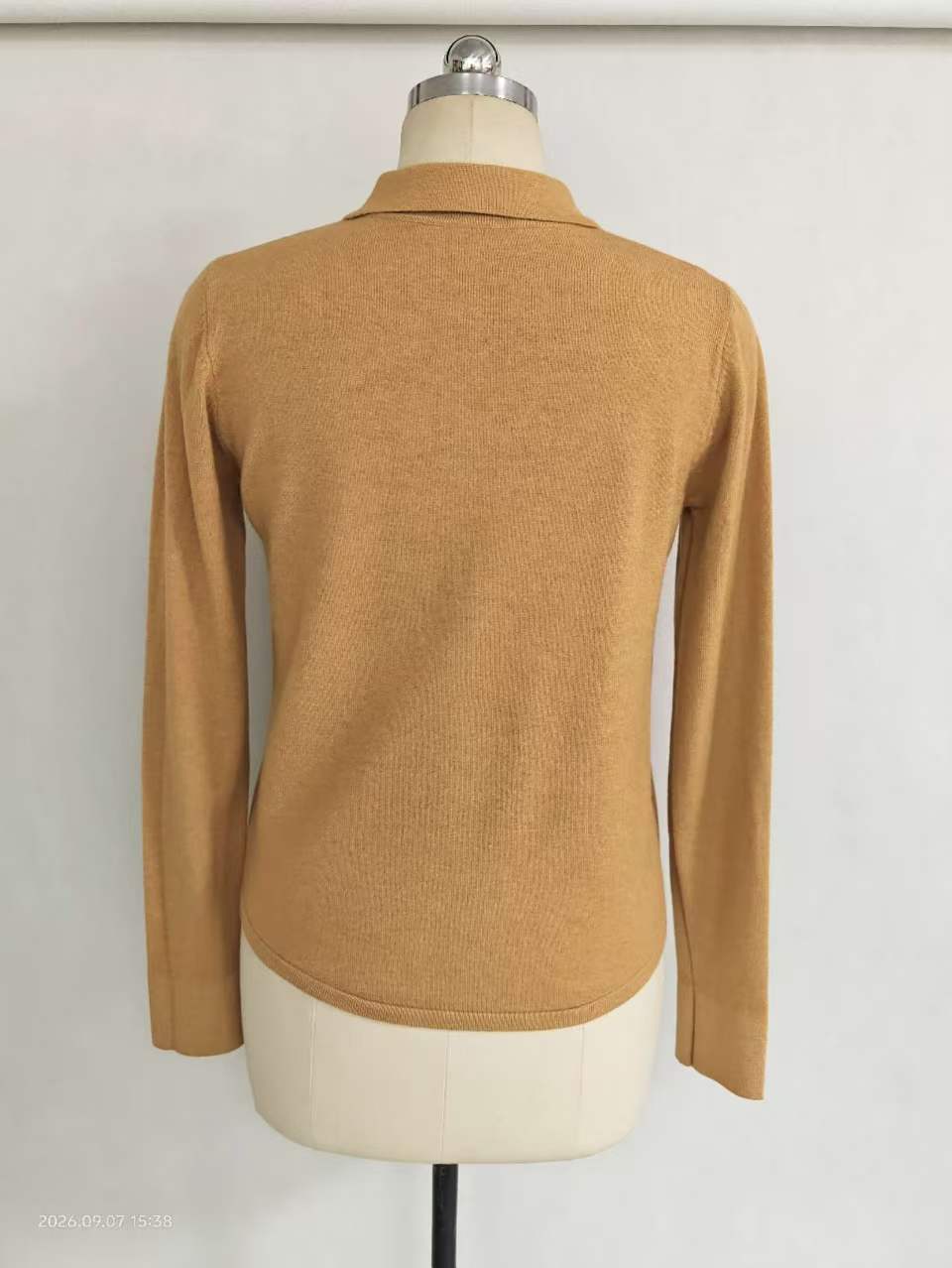 Back view of women's cotton blend pullover sweater TF9464