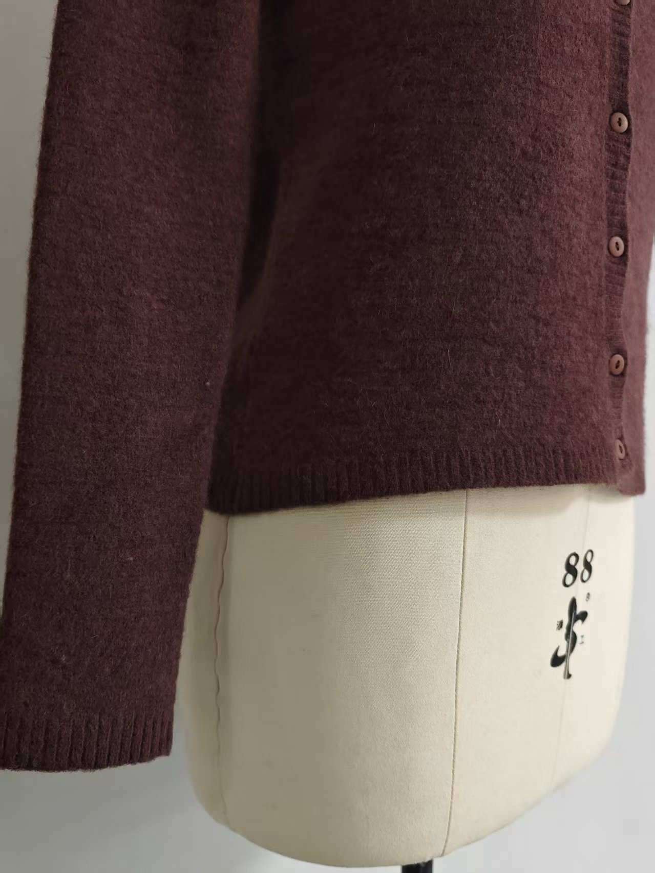 Front view of women's casual knit cardigan sweater TF9498