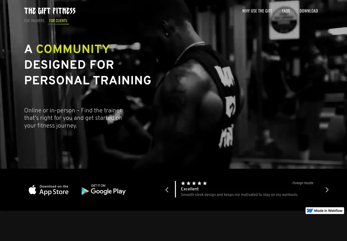 The Gift Fitness app — thegiftfitness.com, the companion marketing site