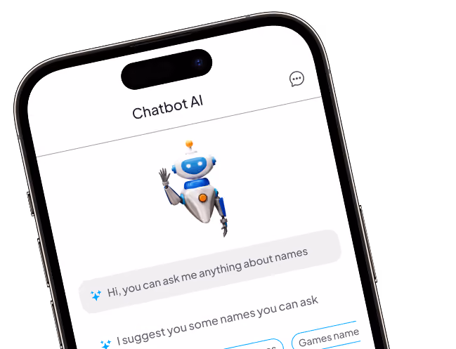 iPhone displaying AI app interface
