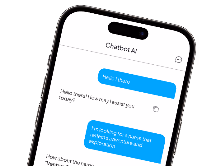 iPhone displaying AI app interface