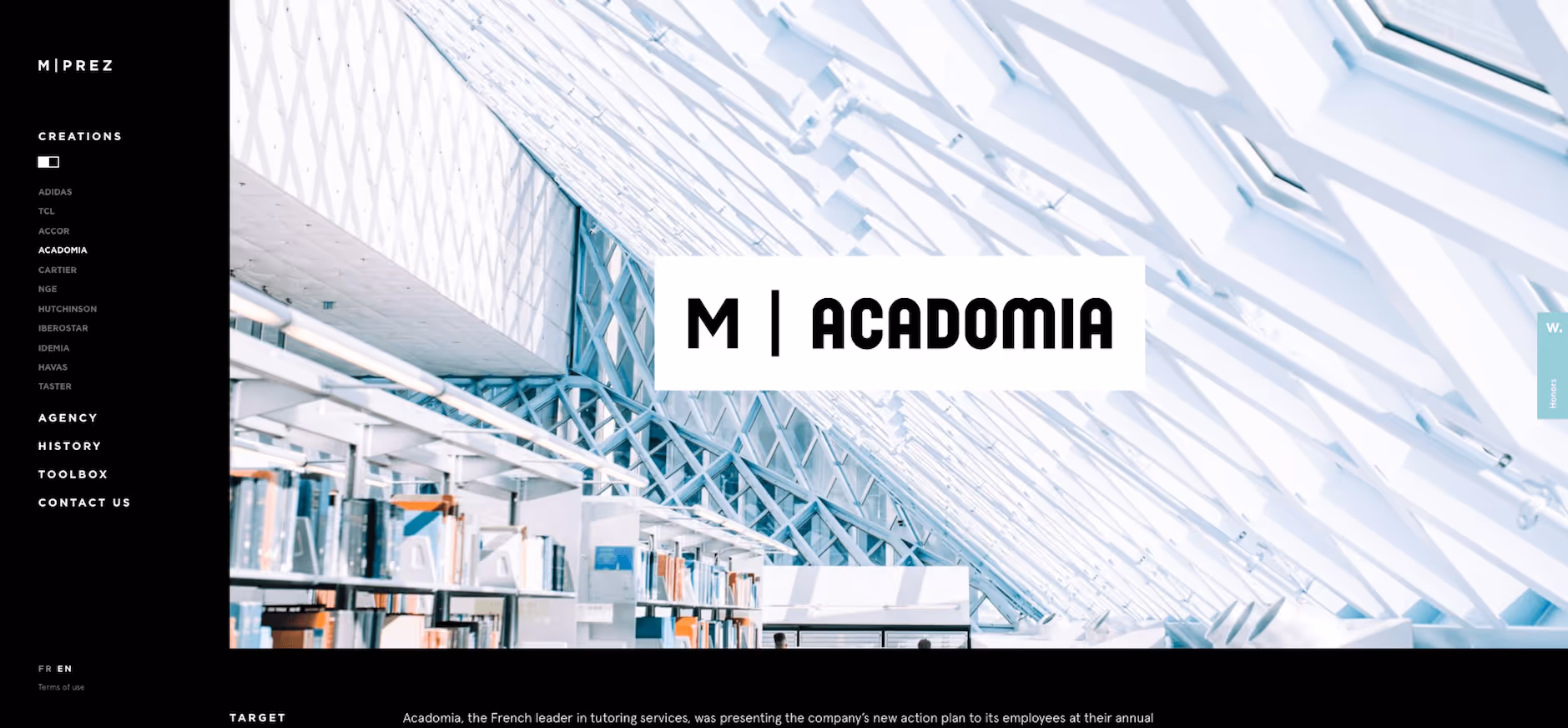 Ancien site web de mprez page d'accueil