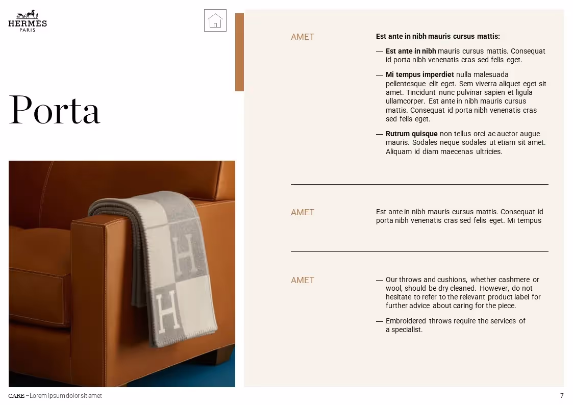 Exemple de slide issue du diaporama réalisé pour Hermès