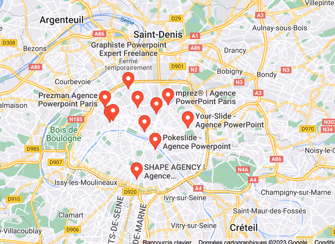 Map agences powerpoint Paris