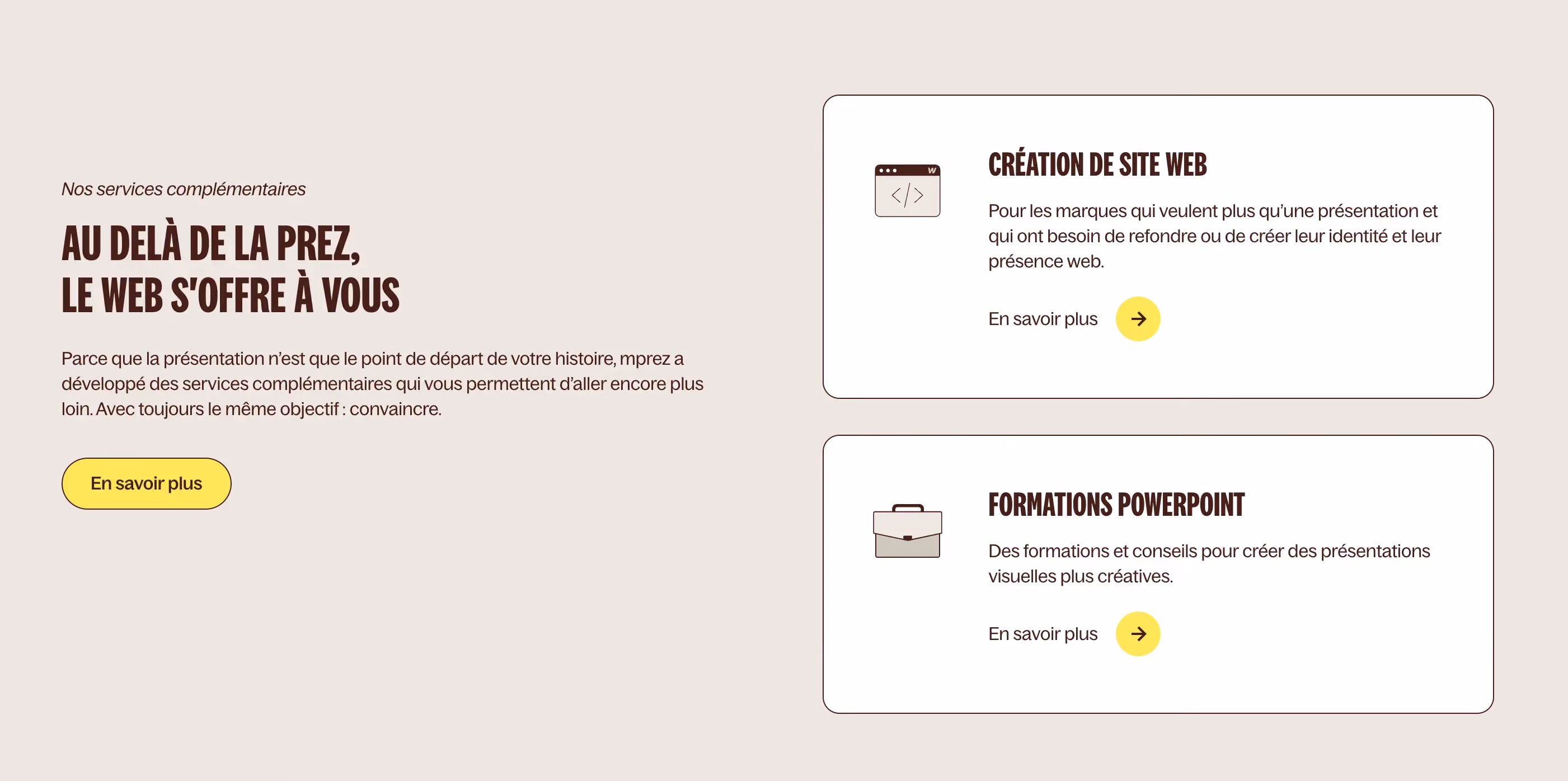 mprez s'occupe des présentations Powerpoint, des formations sur Powerpoint et des sites internet
