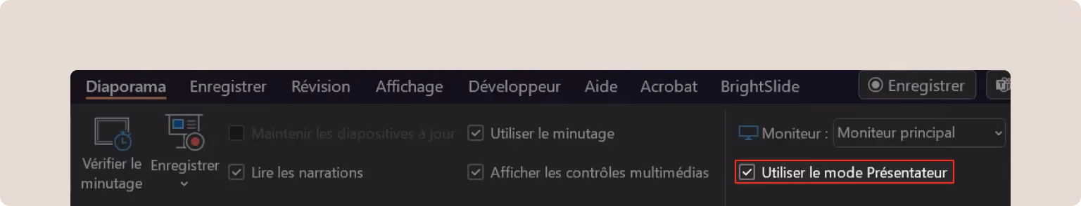 mode présentateur powerpoint