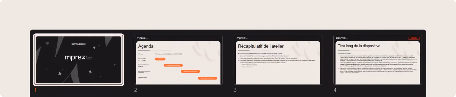 défilement slide présentation powerpoint
