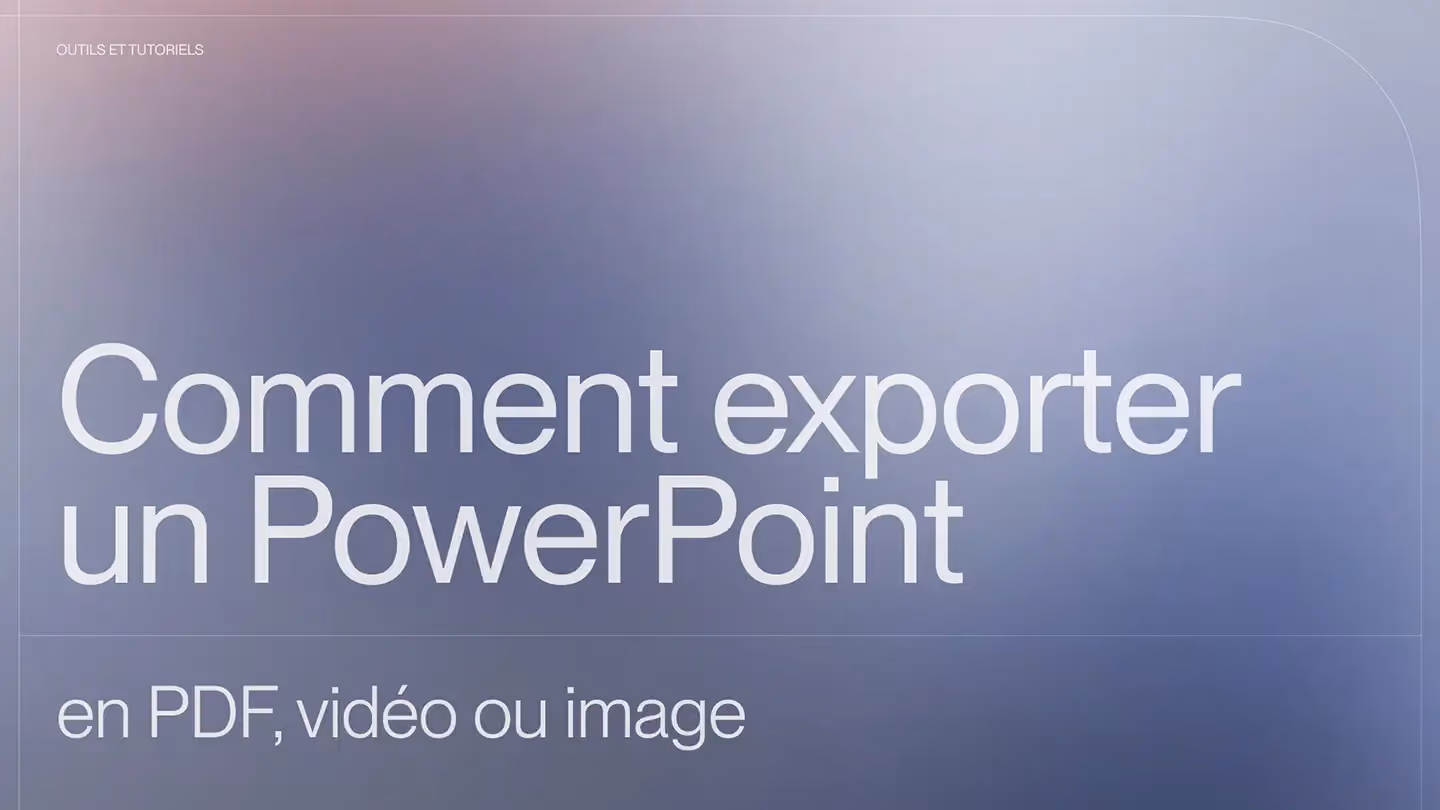 Comment exporter un PowerPoint en PDF, vidéo ou image