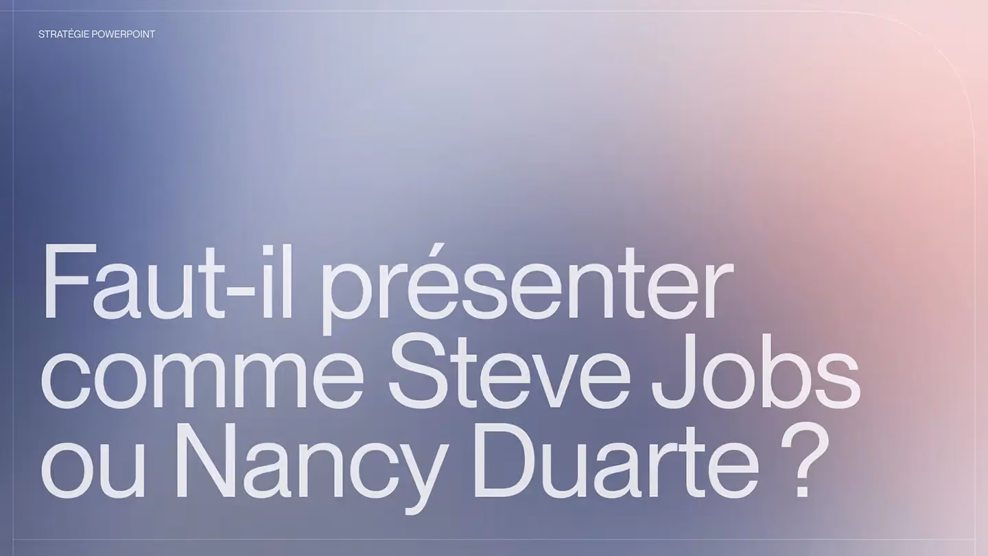 Faut-il présenter comme Steve Jobs ou Nancy Duarte ?