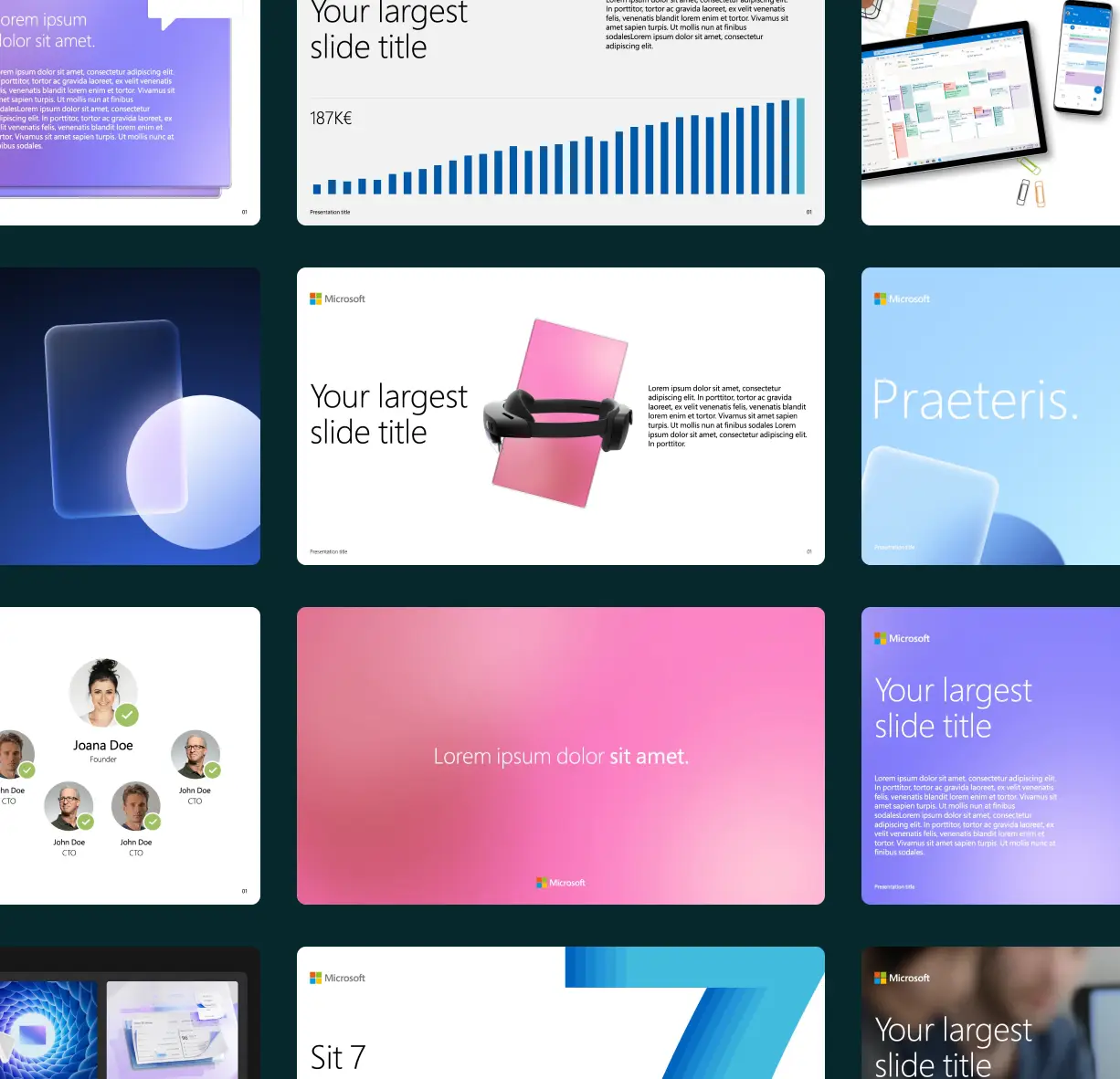 Storyboard des étapes de création d'une présentation PowerPoint