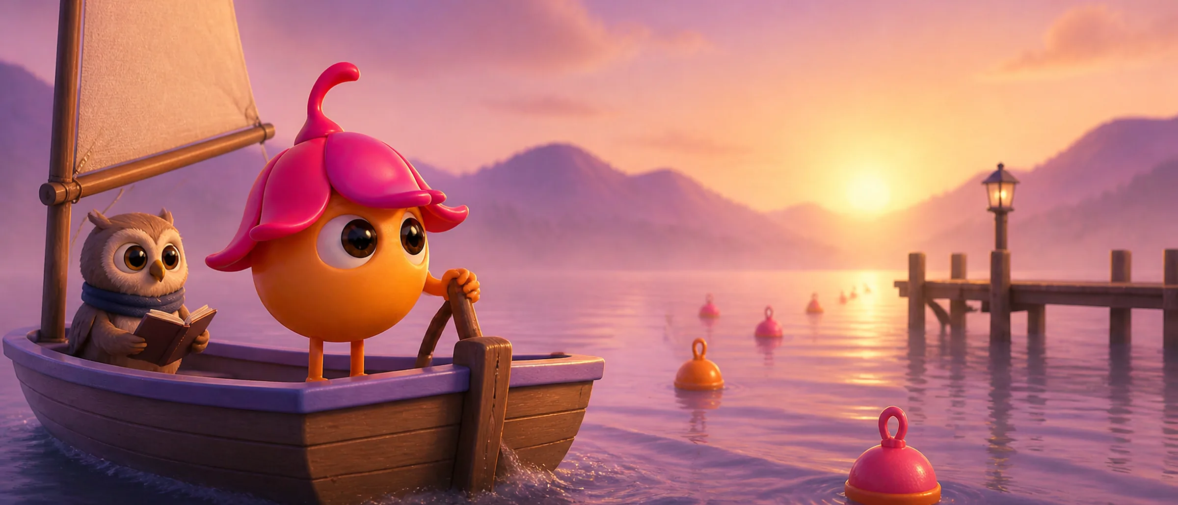 Seed, la mascotte Sinéa, anime une réunion observée par un second personnage qui tient une grille d’observation