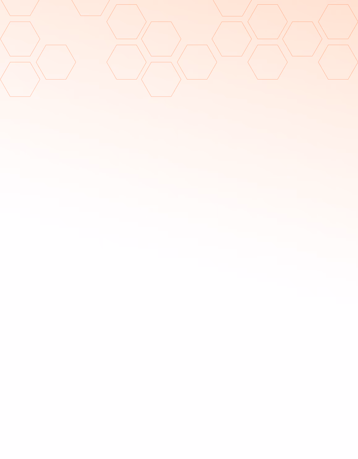 Faint hexagonal pattern at the top on a light beige gradient background.