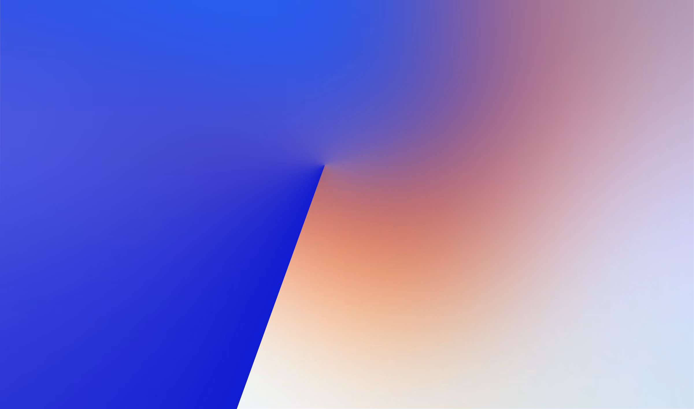 Abstract gradient background with blue on left blending into peach and white on right.