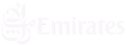 Emirates airline logo with stylized calligraphy and the word Emirates in English.