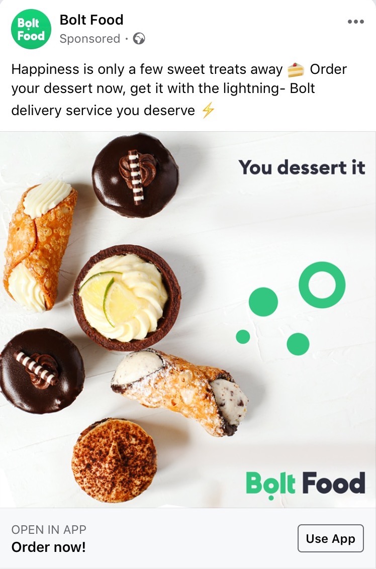 bolt food facebook ad
